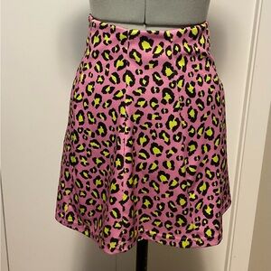 dolls kill horoscopez neon leopard print skirt size s
